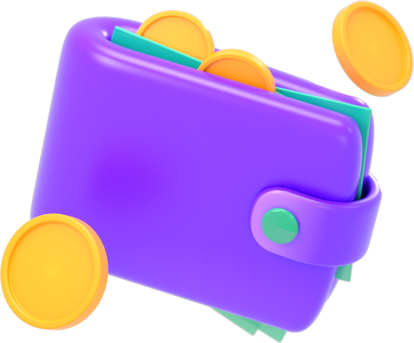 Wallet 3D illustration